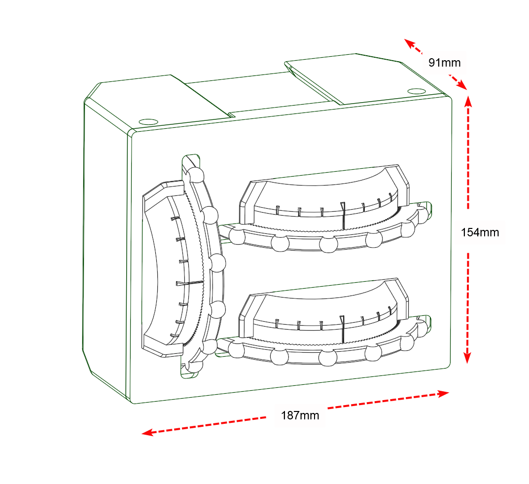 Desk Mount Triple Trim, Analog, with Trim-Lock