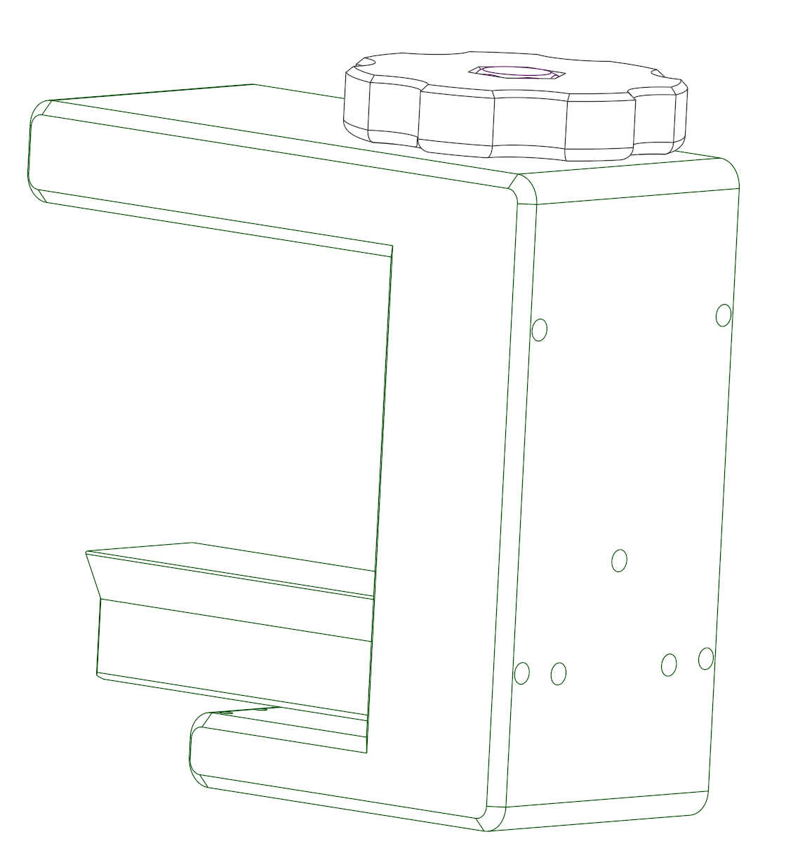 Desk Mount Clamp, Low Profile, General Purpose