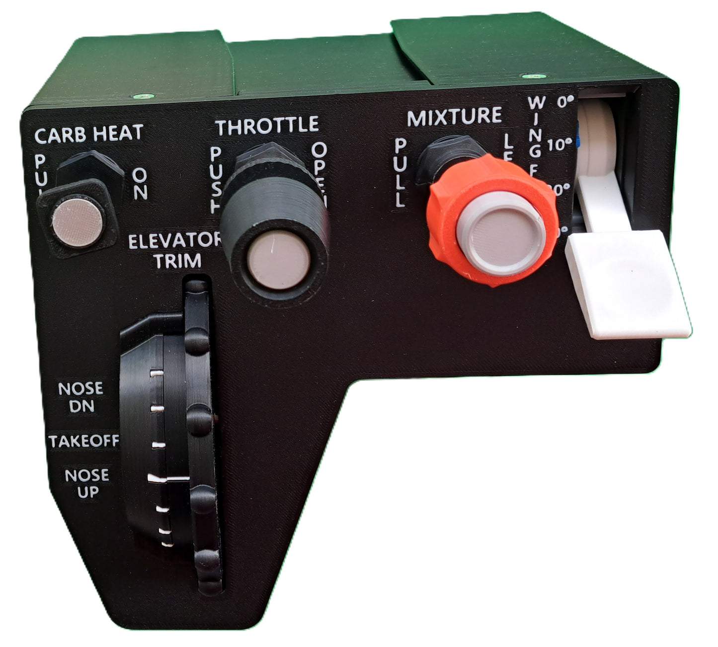 Cessna controls with Carb Heat, Friction Throttle, Vernier Mixture, Flaps, and Elevator Trim *Now includes Deluxe Mounting Bracket and Low Profile Desk Mount Clamp*