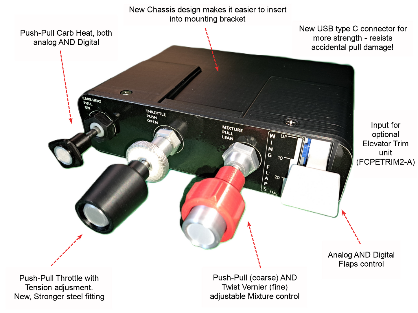 FCP172A HW3 - Cessna-Style CTM control panel with true Vernier adjustment