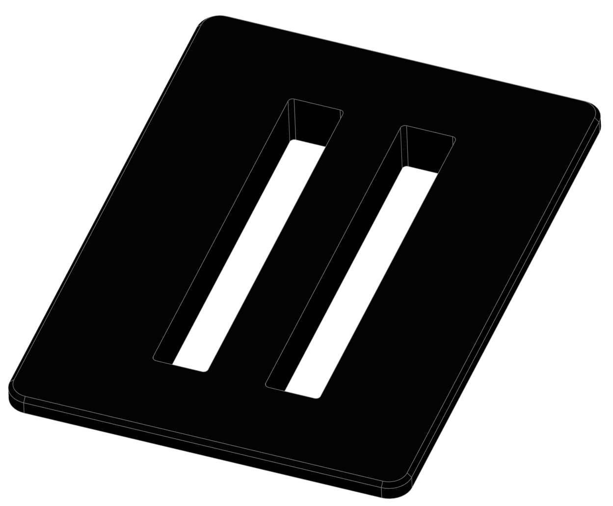 Panel Mount Bezel for 2-Up V3 Quadrant Lever Rounded with mounting holes