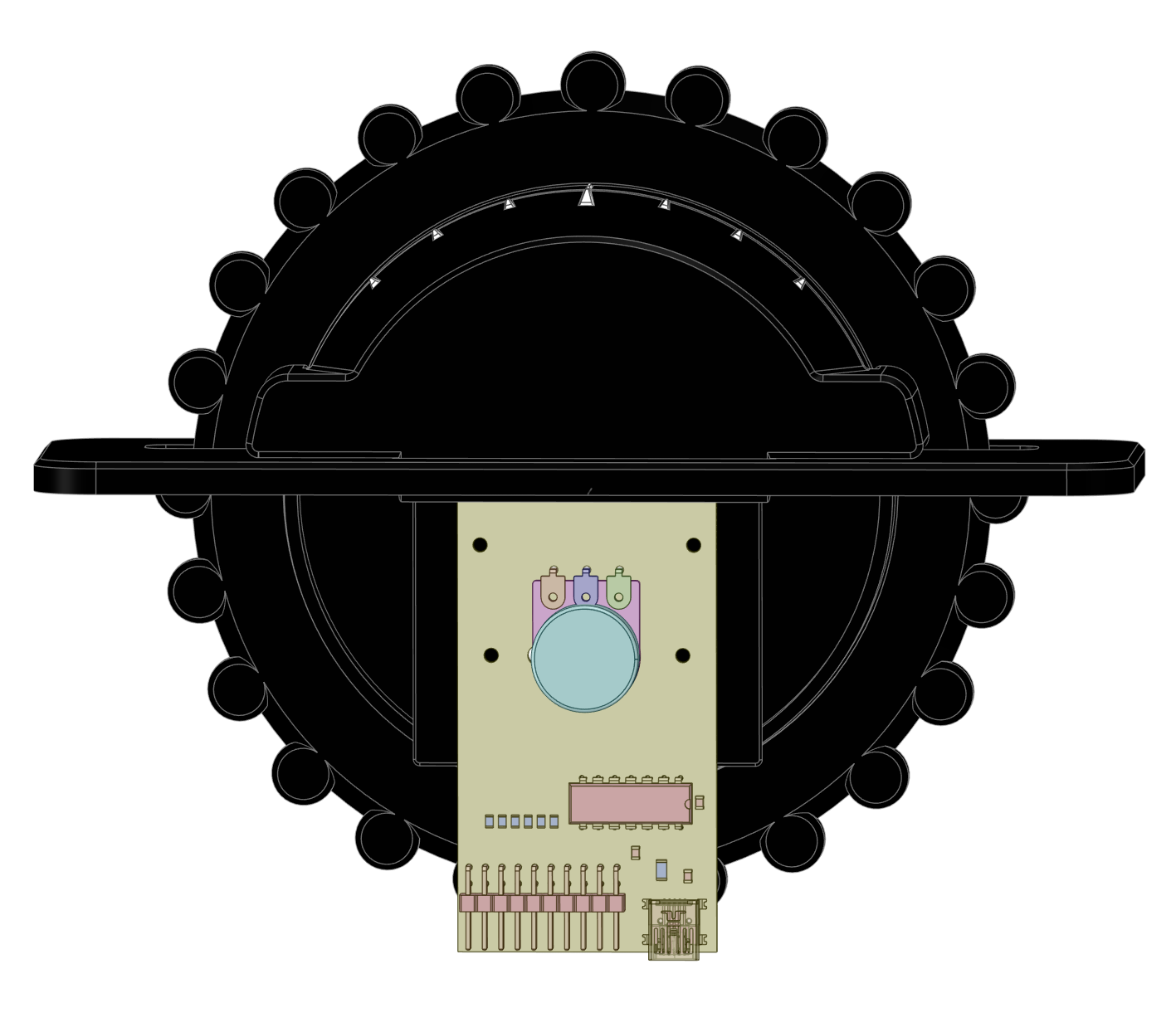 Trim Wheel, V4, Panel mount