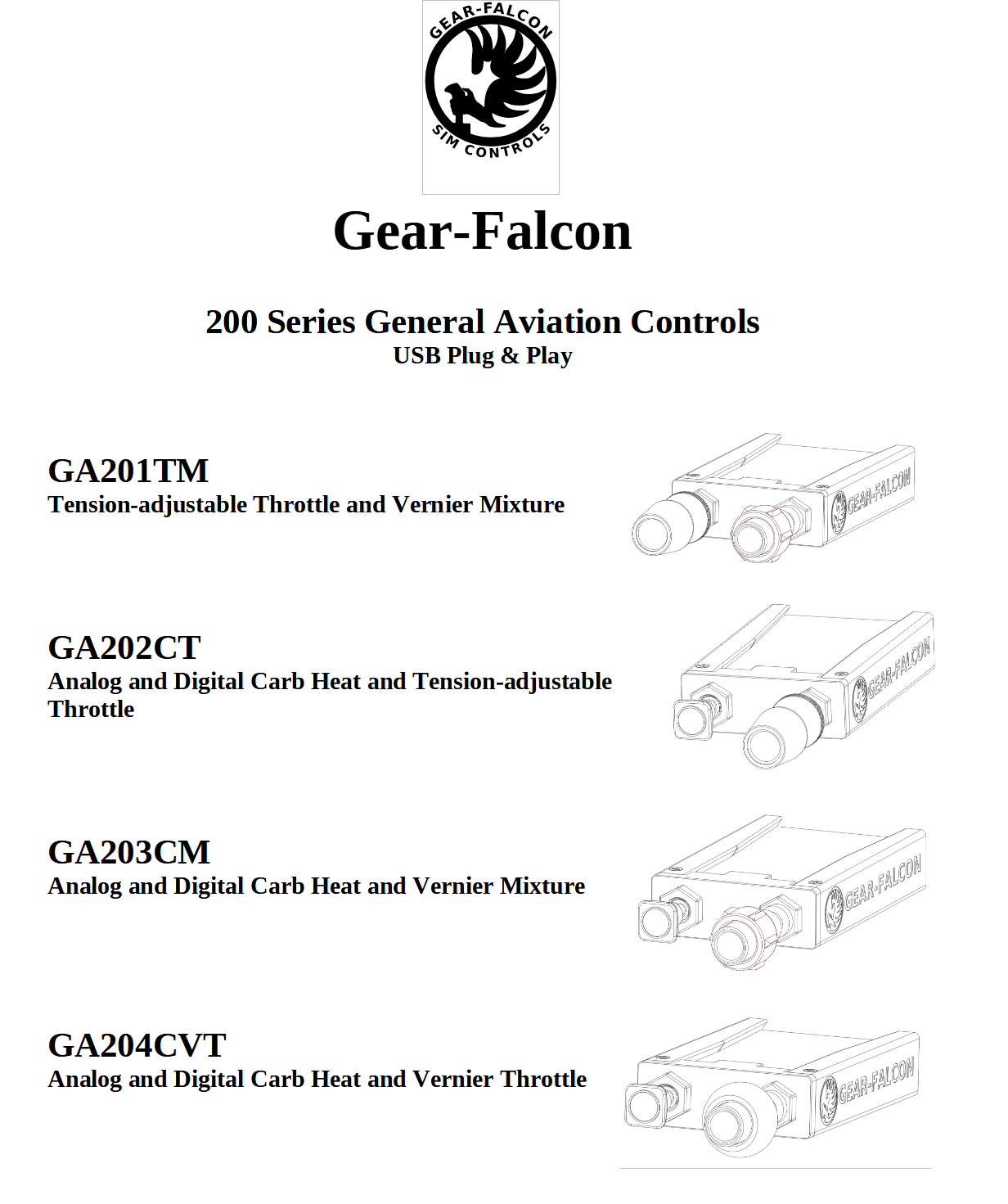 General Aviation Control panel, GA200 Series