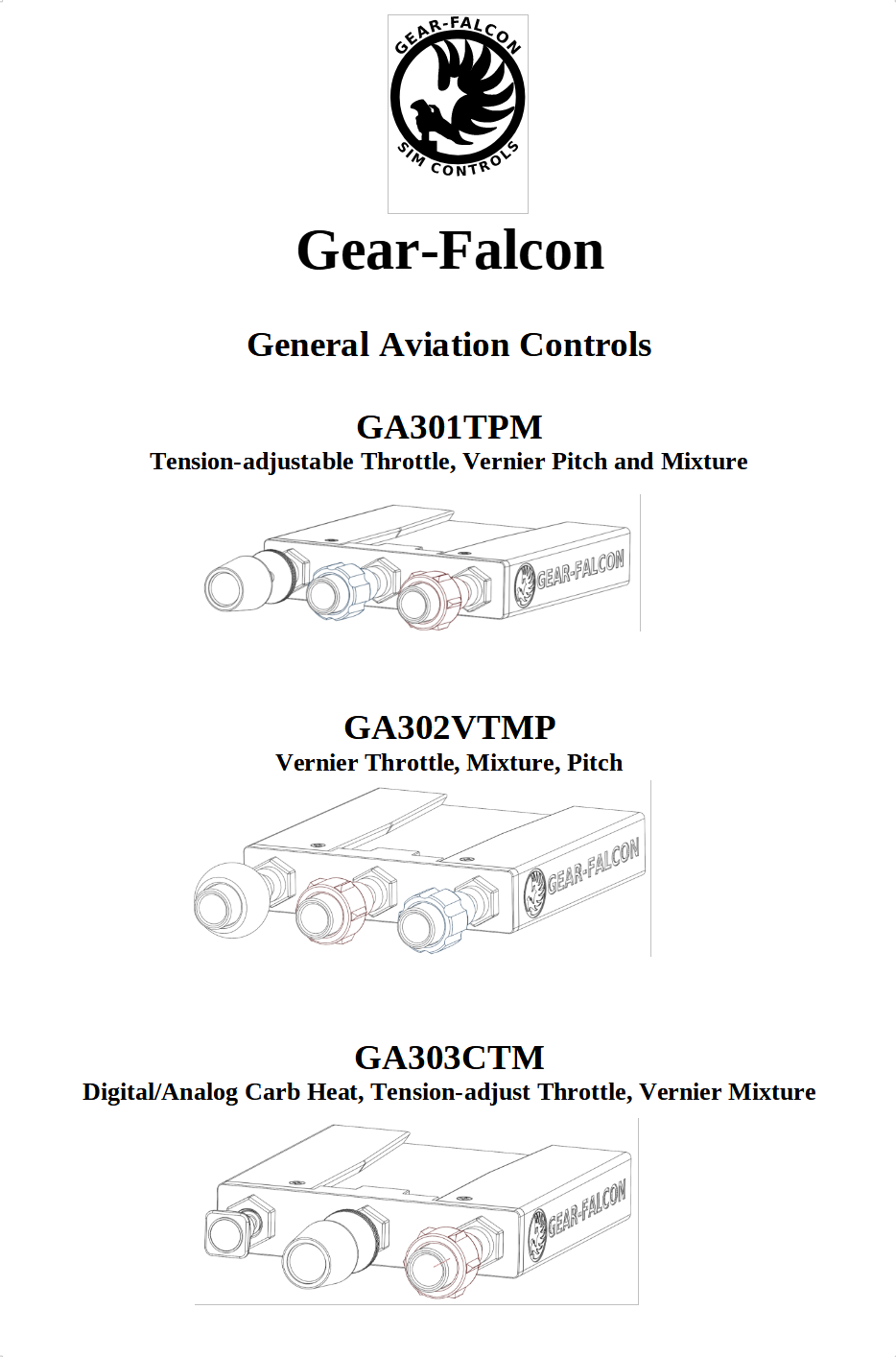 General Aviation Control Panel, GA300 Series