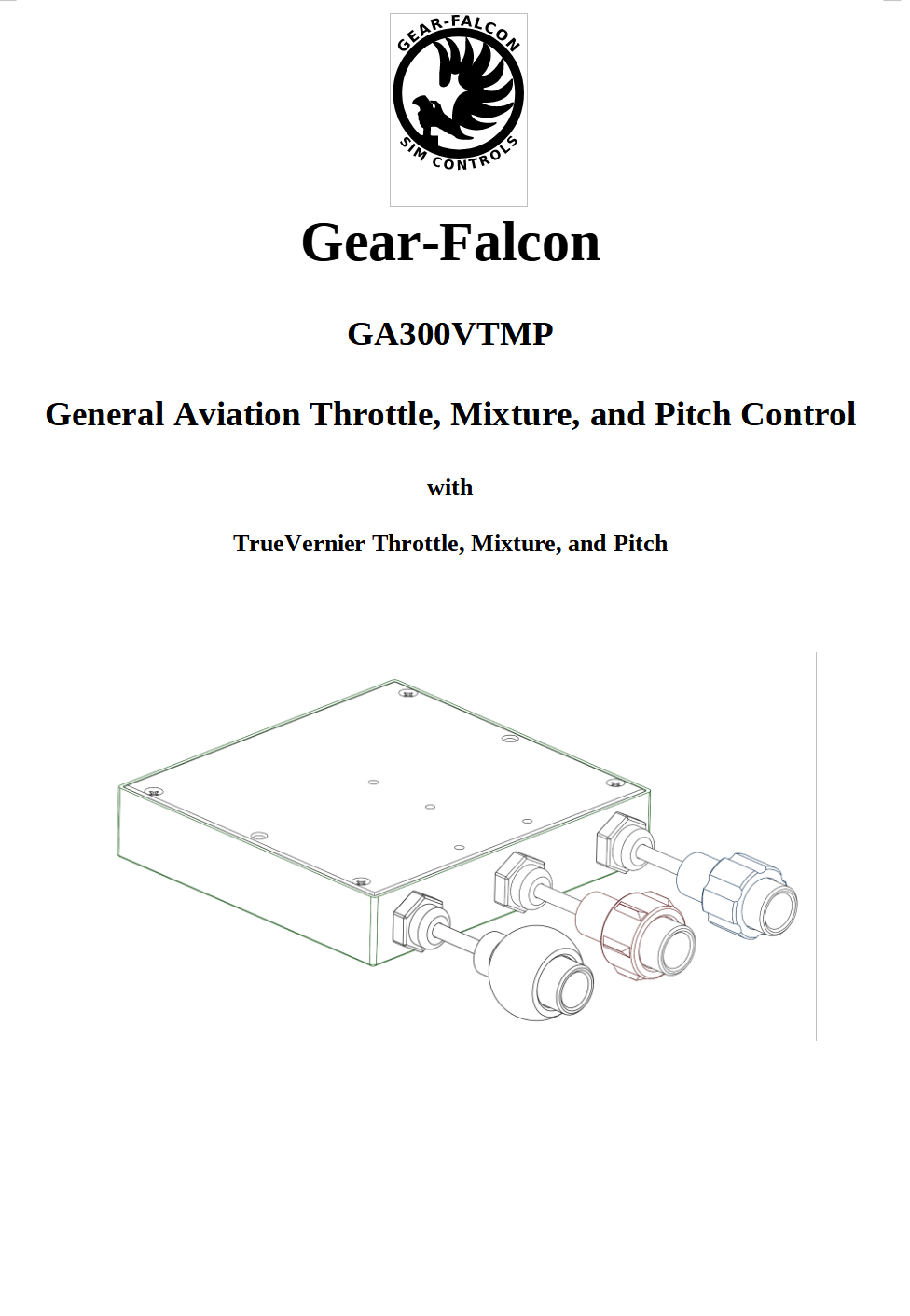 General Aviation Vernier Throttle/Mixture/Pitch with True Vernier control - GA300VTMP
